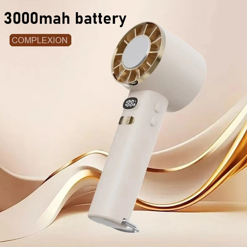 3000mAh Portable mini Fan 100 Wind Speeds Instant Cooling with Ice Mode Handheld fan USB Rechargeable electric fans Camping Fan