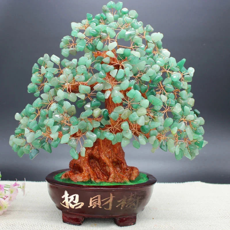 Lucky Money Tree Chinese Gold Ingot Crystal Fortune Tree Ornament Wealth Ornament Home Office Table Decoration Tabletop Crafts