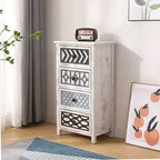 Solid Wood Multi-Layer Drawer Storage Cabinet Living Room Retro Simple Storage Side Cabinet Combination Organizing Cabinet