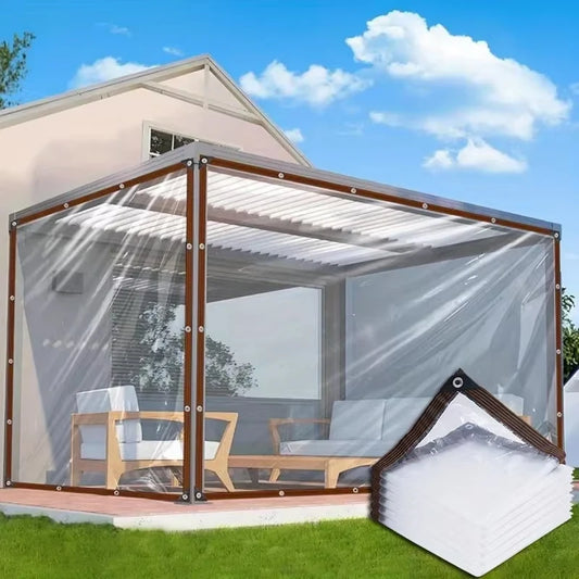 Outdoor waterproof awning, transparent plastic film, rainproof cold insulation transparent cloth