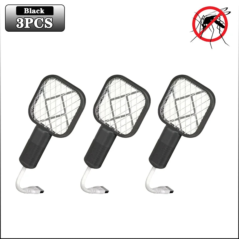 Electric Mosquito Swatter UV Light Bug Zapper Rechargeable Fly Killer Insect Racket Portable Outdoor Pest Control for Camping