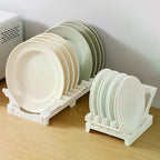 Dish Organizer Rack Upright Draining Cabinet Plate Organizer Plate Dish Drying Rack Kitchen Dishes Stand Vertical Storage Rack