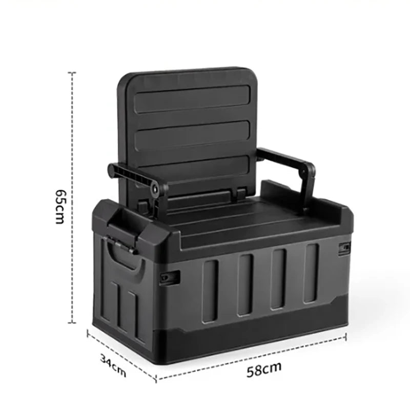 60L Outdoor Storage Box Foldable Storage Box Car Camping Accessories Car Supplies Thickened Storage Box ﻿