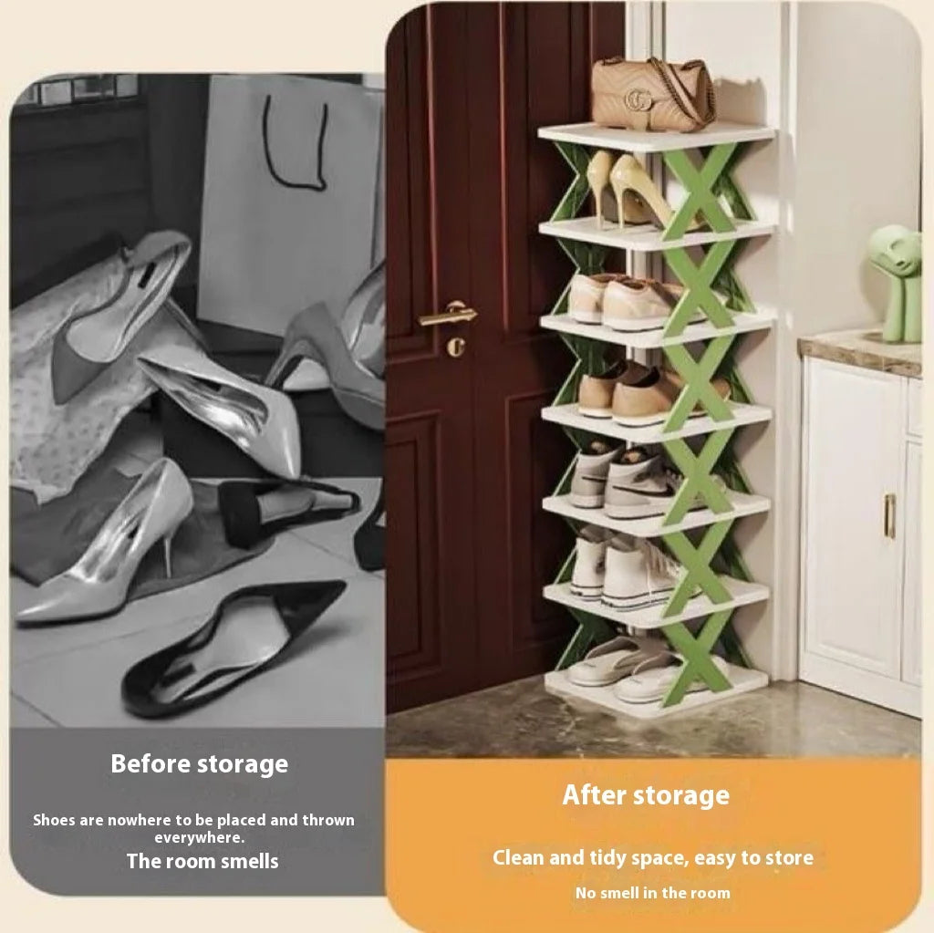Multi Layer Simple Shoes Shelf 3/6/9tier New Folding Shoe Rack Color Cabinet Multi-Folding Space-Saving Diy Home Organizer Shelf