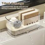 New Kitchen Sink Caddy; Wall-mounted Sponge Holder; Household Faucet Storage Gadget; Drain Design; 1pc Rag Rack.