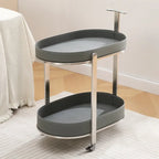 Creative Sofa Side Table with Storage, Internet Famous Coffee Table, Movable Leather and Stainless Steel Design, Modern