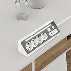 7-in-1 wall-mounted socket with night light, USB-A/C fast charging, 1.5-meter extension cable suitable for home bedrooms