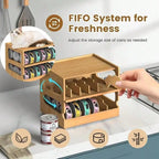 Pantry Organizer Pet Can Organizer for Pantry, Organizer, 2 Tier Stackable Can Storage Rack Ideal for 36 Human and Pet Food Cans