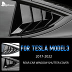 ABS Rear Car Window Shutter Cover For Tesla Model 3 2017-2023 Highland 2024 Louver Side Vent Trim Triangle Modified Accessories