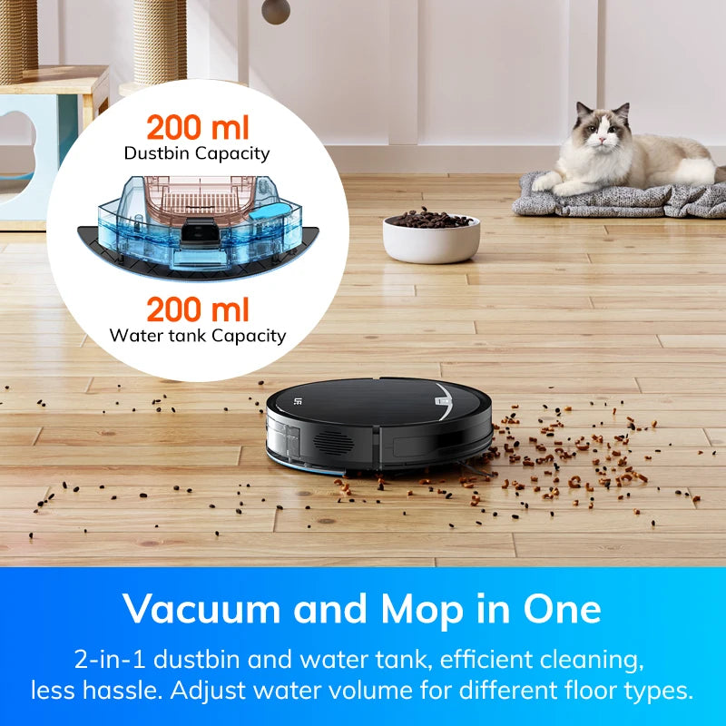 ILIFE V9Pro Robot Vacuum, Self-Emptying, 3000Pa Strong Suction, Gyro Navigation, Schedule, App/Alexa Control, for Pet Hair