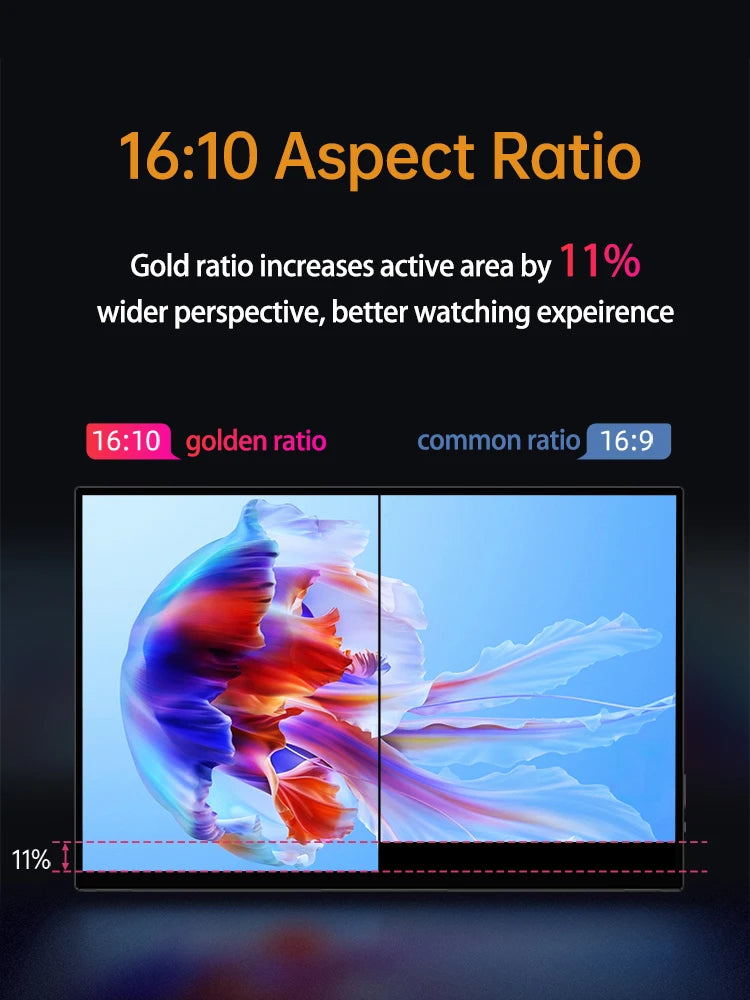 14'' 4K OLED Portable Monitor 16:10 3840*2400p 500Nits USB-C HDMI-Compatible External Gaming Monitor for PS5 Switch Laptop MacOS