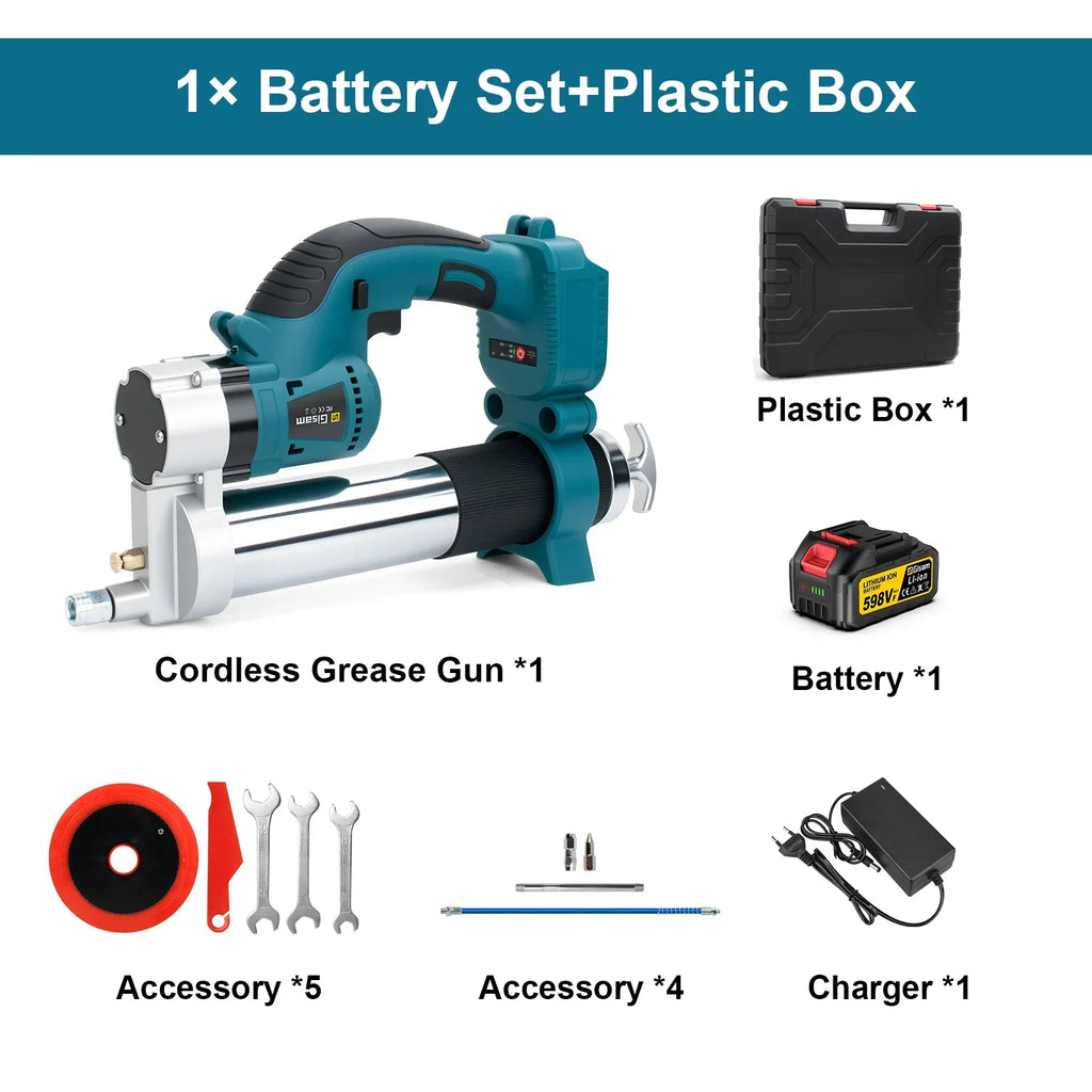Gisam 69Mpa Brushless Electric Grease Gun 10000PSL High Pressure Car Lubricating Oil Car Maintenance For makita 18v battery pin