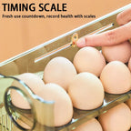 Kitchen Large Capacity Egg Fridge Storage Box - Portable Multi-Layer Egg Tray Organizer, Auto Opening/Closing Egg Holder