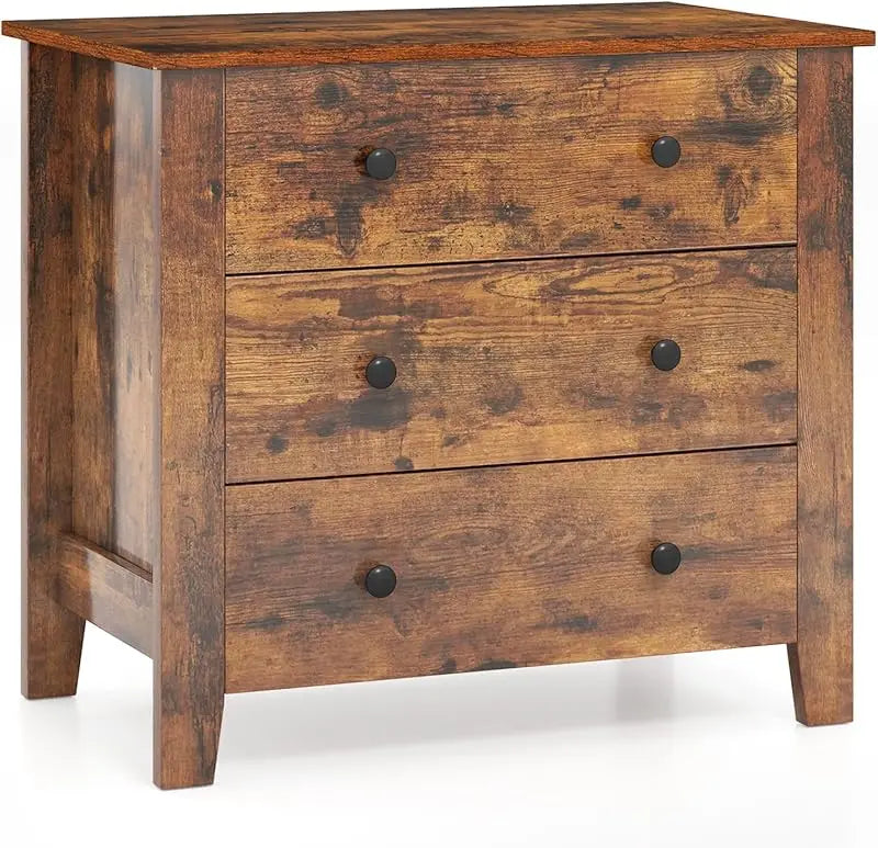 Small 3-Drawer Dresser for Bedroom - 28.5” x 18” x 26” Wide Chest of Drawers, Modern Large Nightstand, Storage Cabinet,