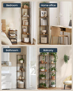 SONGMICS HOME Superfast Toolless Assembly, Corner Shelf Stand, 5-Tier Corner Standing Shelf, Living Room, Bedroom, Kitchen