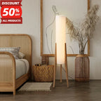 Japanese Retro Wabi-sabi Solid Wood Floor Lamp Study Hotel Art Decorative Corner Standing Lamp Bedroom Living Room Cafe E27 Lamp