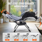 VEVOR Zero Gravity Chair Zero Gravity Recliner Lounge Chair Adjustable Anti Gravity Chair with Cushion Footrest and Cupholder