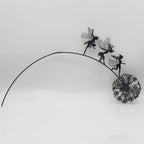 Fairies Angel With Dandelions Flowers Dance,Fairy Garden Decoration Outdoor,Sculptures & Figurines Inserted Soil Metal Craft