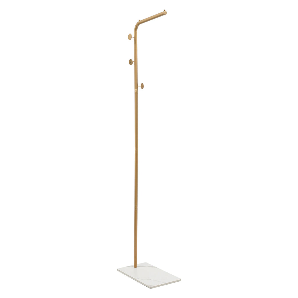 L-shape Freestanding Coat Rack Wear-Resistant Large Capacity Clothes Hanger with Sturdy Base for Hallways/Living Rooms