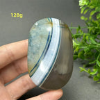 Natural Blue Agate Palm Play Healing Spiritual Meditation Chakra Witchcraft Prayer Energy Feng Shui Home Decor Gift