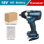 Kamolee DTW700 1800NM Cordless Impact Wrench Brushless 18V 1/2" For Car/Truck Repair