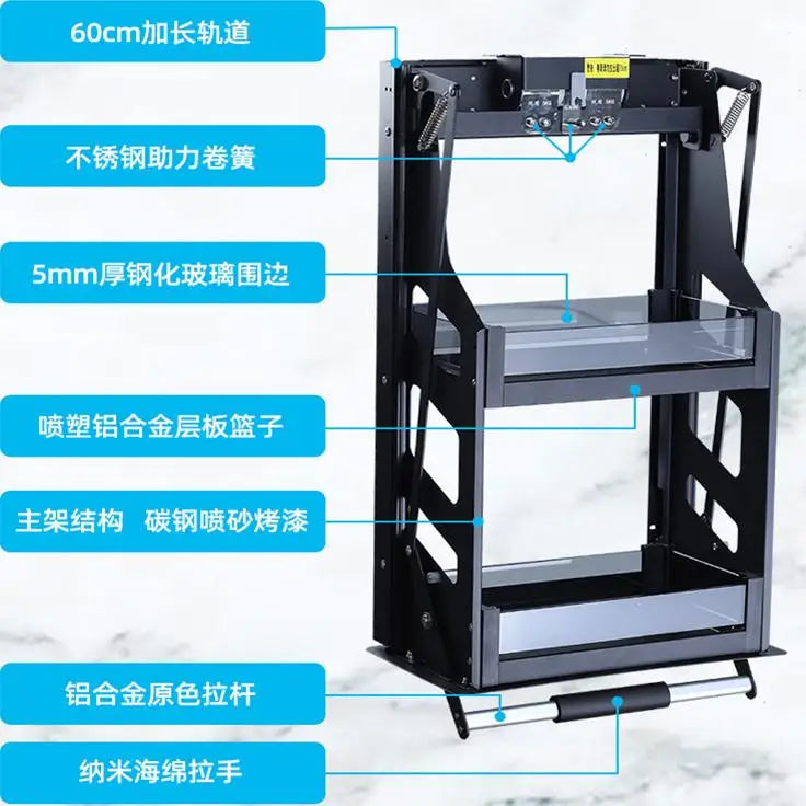 Kitchen hanging cabinet lift basket drop-down cabinet vertical