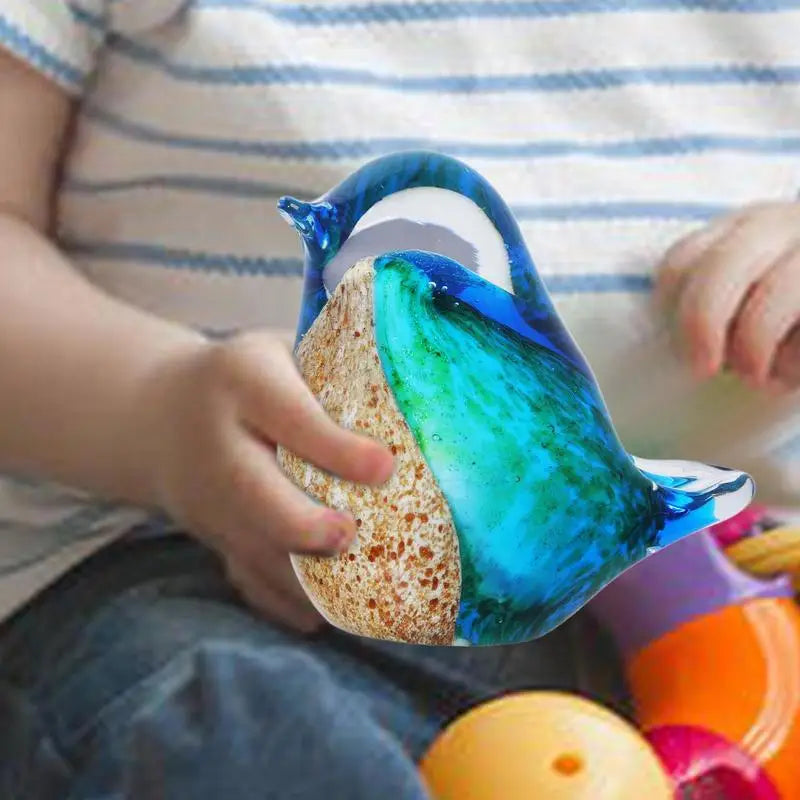 Glass Birds Figurines Handmade Art Bluebird Status Home Tabletop Centerpiece Decor Decorative Glass Blown Bird Figurines for