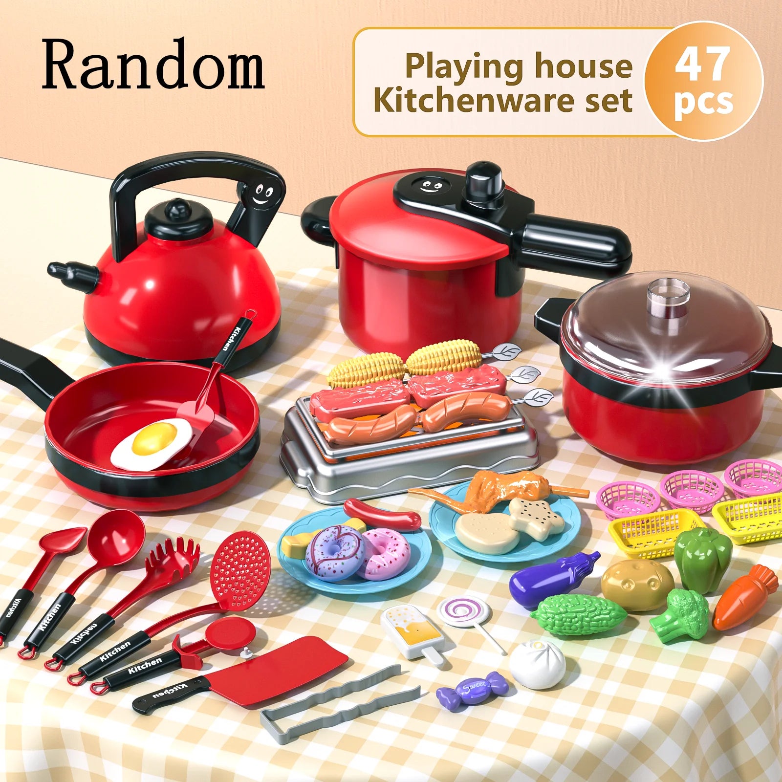 Kids Mini Kitchen Toy Girls Pretend Play Cooking Simulated Food Game Hamburger Sandwich Fries Boys Educational Gift 3+ Year Old