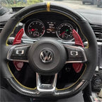 Braid Genuine Leather Car Steering Wheel Cover  for Volkswagen VW Golf R MK7 Golf 7 GTI VW Polo Scirocco 14-16 DIY Car Interior