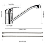 G3/8 Kitchen Faucet Hot and Cold Mixed Bathroom Faucet Single Handle Swivel Water Tap Deck Mounted Basin Faucet