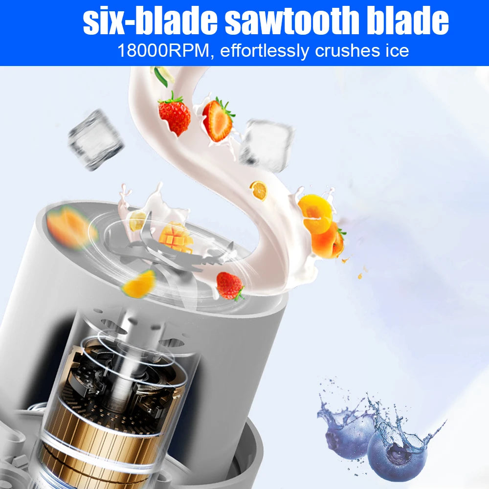Sport Portable Blender 68oz USB Rechargeable Travel Juice Blender for Shakes and Smoothies 18000RPM BPA-Free Personal-Size Cordl