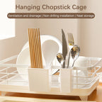 Tableware Tube Hanging Organizer Metal Kitchen Accessories Cutlery Holder Spoon Fork Chopsticks Tableware Draining Rack Kitchen