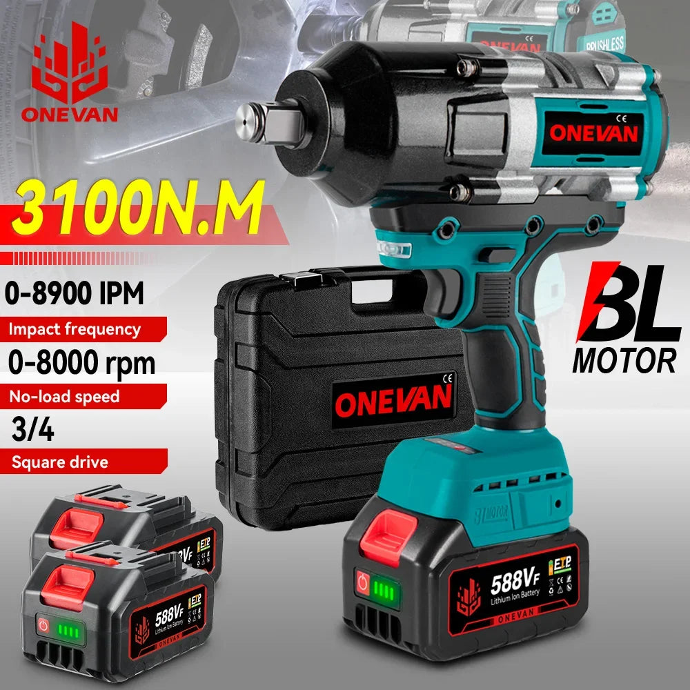 Brushless 3100N.M Electric Impact Wrench 3 Gears Cordless Electric Torque Wrench Screwdriver Power Tools For Makita Battery Pin