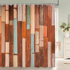 3D Retro Old Wood Pattern Shower Curtains Europe and America Style Printed Bath Curtain Waterproof Bathroom Shower Curtain