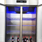 China Factory Commercial Kitchen Stainless Steel 2 Doors Display Refrigerator for Beverage Storage