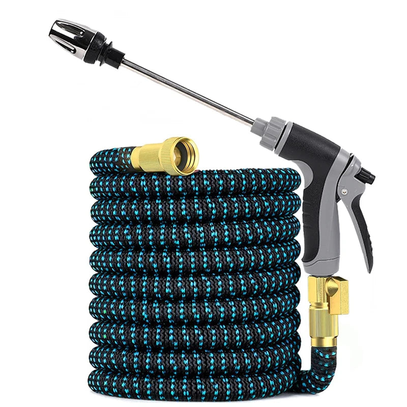 High Pressure Expandable Garden Water Hose Double Metal Connector Pvc Reel Magic Water Pipes for Garden Farm Irrigation Car Wash