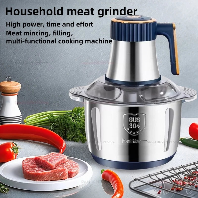 304 Stainless Steel Electric Meat Grinders Multifunction Vegetable Fruit Pepper Garlic Chopper Mincer Baby Food Blender