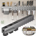 Kitchen Cookware Storage Rack Stainless Steel Multi-functional Non-punching Rack Chopstick Cylinder Wall-mounted Knife Holder