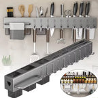 Kitchen Cookware Storage Rack Stainless Steel Multi-functional Non-punching Rack Chopstick Cylinder Wall-mounted Knife Holder