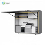 Customized New Design Stainless Steel Outdoor Kitchen Cabinets Modern Kitchen With Stove Bbq Grill Set