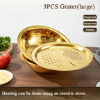 3-In-1 Stainless Steel Kitchen Set, Equipped with Built-in Grinding, Multifunctional Filter, and Mixing Bowl