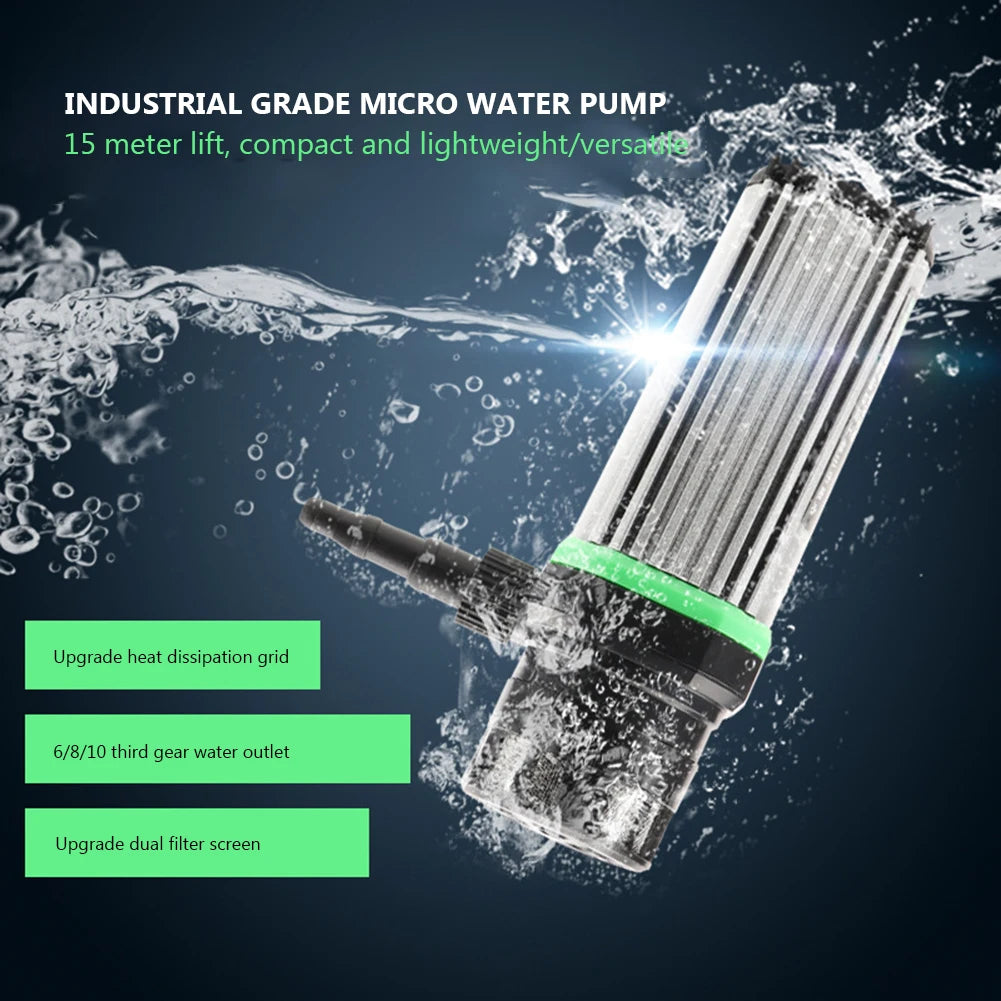 DC 12V Submersible Water Pump Ultra-quiet Bottom Suction Water Pump Multifunctional for Car Washing Fish Tank Flower Watering
