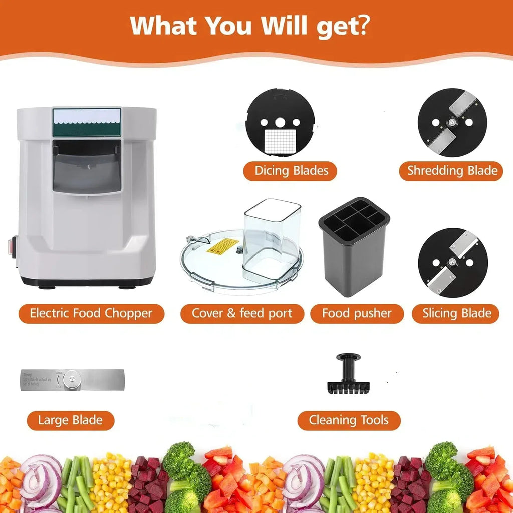 HomeWise K8600 Electric Vegetable Cutter Slicing Shredding Dicing Maker Food Processor with 3 Blade Multifunctional Cutter
