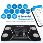 Smart Digital Bathroom Scale, Battery-Powered, Wireless, with Body Fat Monitoring for Home Use, for Women,Men