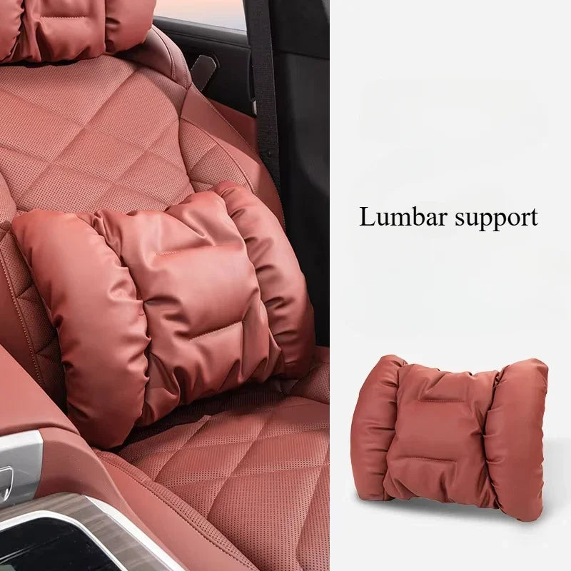 Advanced Sensory Bubble Cotton Car Headrest Anti-Stain Leather Neck Pillow And Waist Cushion Set for Mazda MX5 CX3 CX8 MX-5 CX30