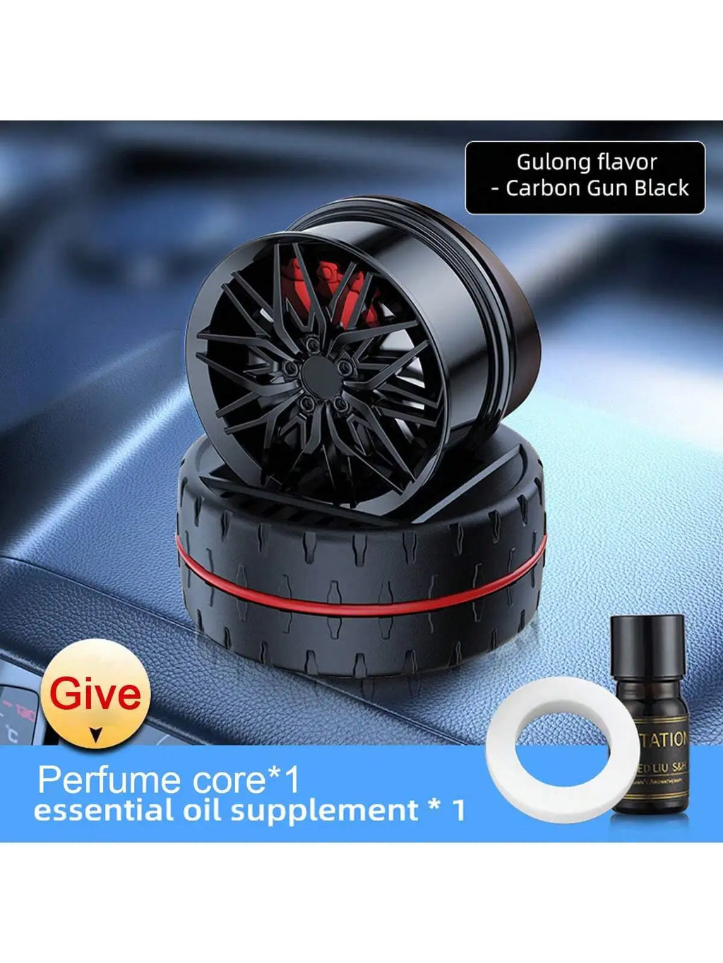 Solar Car Air Freshener Wheel Hub Design Perfume Diffuser Decoration Vehicle Wheel Rotating Air Freshener Vehicle Air Fresheners