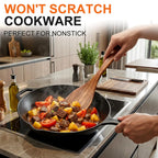 Kitchen Wooden Spoons for Cooking, Easy to Clean, Durable, Smooth with Comfort Grip - Non Toxic Wooden Cooking Utensil Sets