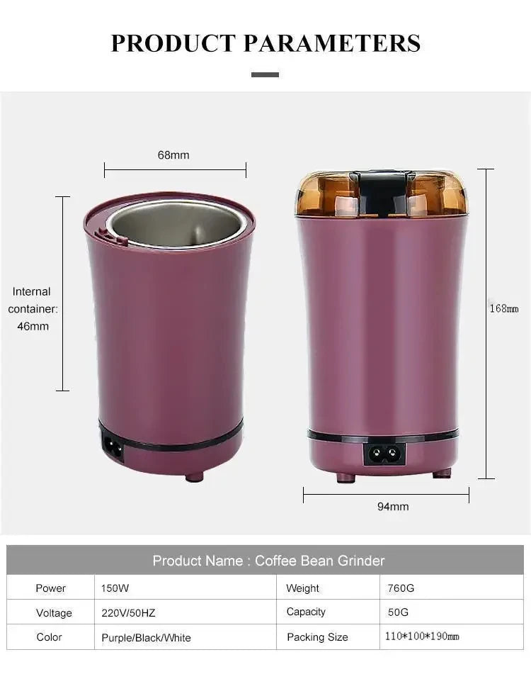 Multifunctional practical and convenient electric grain grinder spice coffee bean grinder household portable herb grinder