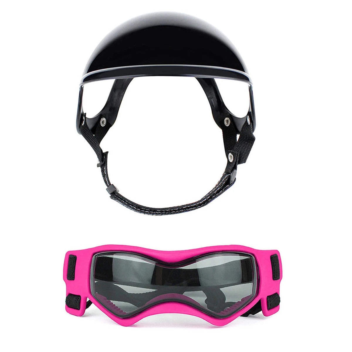Protective Dog Helmet & Goggles Set for Biking & Outdoor Safety