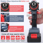 21V 2in1 Lithium Drill Electric Screwdriver Multi-function Power Tool 55Nm Torque Brushless Motor Practical Screw Driver Repair